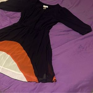 orange and blue dress